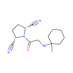 CC1(NCC(=O)N2[C@H](C#N)CC[C@@H]2C#N)CCCCC1 ZINC000013687403