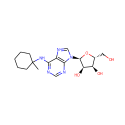 CC1(Nc2ncnc3c2ncn3[C@H]2O[C@H](CO)[C@@H](O)[C@H]2O)CCCCC1 ZINC000048998169