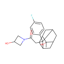 CC1(O)C2CC3CC1CC(C2)C3(CC(=O)N1CC(O)C1)c1ccc(F)cc1 ZINC000202366618