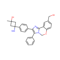 CC1(O)CC(N)(c2ccc(-c3nc4n(c3-c3ccccc3)COc3ccc(CO)cc3-4)cc2)C1 ZINC000169703895