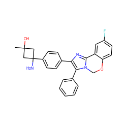 CC1(O)CC(N)(c2ccc(-c3nc4n(c3-c3ccccc3)COc3ccc(F)cc3-4)cc2)C1 ZINC000169703861