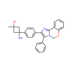 CC1(O)CC(N)(c2ccc(-c3nc4n(c3-c3ccccc3)COc3ccccc3-4)cc2)C1 ZINC000169703865