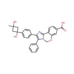 CC1(O)CC(O)(c2ccc(-c3nc4n(c3-c3ccccc3)COc3cc(C(=O)O)ccc3-4)cc2)C1 ZINC000169703919