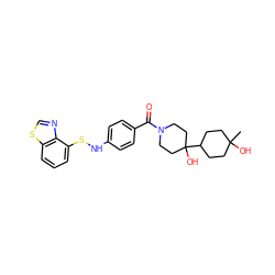 CC1(O)CCC(C2(O)CCN(C(=O)c3ccc(NSc4cccc5scnc45)cc3)CC2)CC1 ZINC000653671238