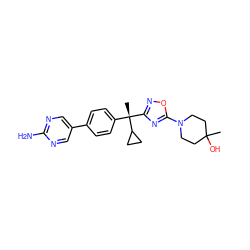 CC1(O)CCN(c2nc([C@@](C)(c3ccc(-c4cnc(N)nc4)cc3)C3CC3)no2)CC1 ZINC000114352202