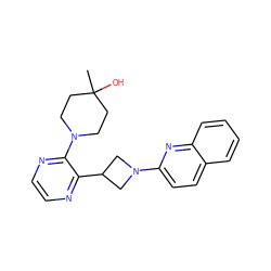 CC1(O)CCN(c2nccnc2C2CN(c3ccc4ccccc4n3)C2)CC1 ZINC000140116390