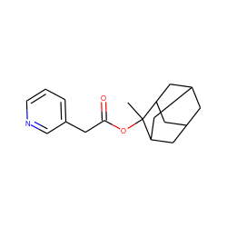 CC1(OC(=O)Cc2cccnc2)C2CC3CC(C2)CC1C3 ZINC000013743820