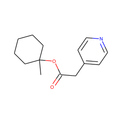 CC1(OC(=O)Cc2ccncc2)CCCCC1 ZINC000026829432