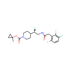 CC1(OC(=O)N2CCC([C@@H](F)CNC(=O)Cc3c(F)ccc(F)c3F)CC2)CC1 ZINC000066075500