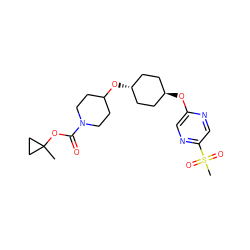 CC1(OC(=O)N2CCC(O[C@H]3CC[C@H](Oc4cnc(S(C)(=O)=O)cn4)CC3)CC2)CC1 ZINC000473104961