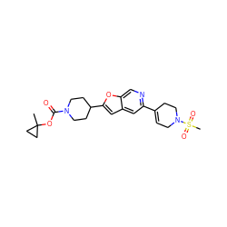 CC1(OC(=O)N2CCC(c3cc4cc(C5=CCN(S(C)(=O)=O)CC5)ncc4o3)CC2)CC1 ZINC000215832568