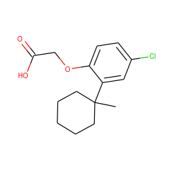 CC1(c2cc(Cl)ccc2OCC(=O)O)CCCCC1 ZINC000028948349