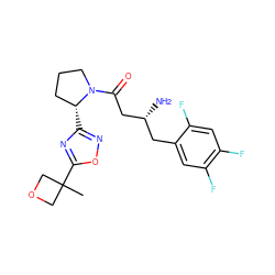 CC1(c2nc([C@@H]3CCCN3C(=O)C[C@H](N)Cc3cc(F)c(F)cc3F)no2)COC1 ZINC000045244941