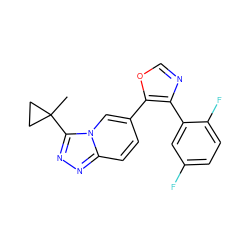 CC1(c2nnc3ccc(-c4ocnc4-c4cc(F)ccc4F)cn23)CC1 ZINC000003948883