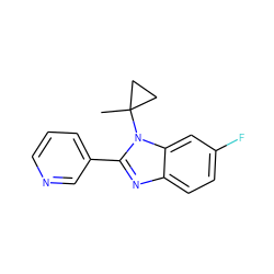 CC1(n2c(-c3cccnc3)nc3ccc(F)cc32)CC1 ZINC000199438524