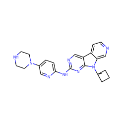 CC1(n2c3cnccc3c3cnc(Nc4ccc(N5CCNCC5)cn4)nc32)CCC1 ZINC000117683583