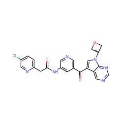 CC1(n2cc(C(=O)c3cncc(NC(=O)Cc4ccc(Cl)cn4)c3)c3cncnc32)COC1 ZINC000169707861