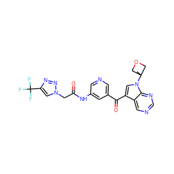 CC1(n2cc(C(=O)c3cncc(NC(=O)Cn4cc(C(F)(F)F)nn4)c3)c3cncnc32)COC1 ZINC000169707863