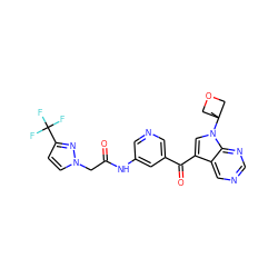 CC1(n2cc(C(=O)c3cncc(NC(=O)Cn4ccc(C(F)(F)F)n4)c3)c3cncnc32)COC1 ZINC000169707862