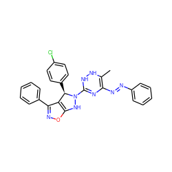 CC1=C(/N=N/c2ccccc2)N=C(N2Nc3onc(-c4ccccc4)c3[C@H]2c2ccc(Cl)cc2)NN1 ZINC000473118727