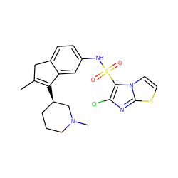 CC1=C([C@@H]2CCCN(C)C2)c2cc(NS(=O)(=O)c3c(Cl)nc4sccn34)ccc2C1 ZINC000045352865