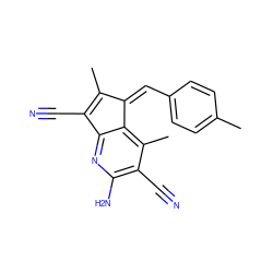 CC1=C(C#N)c2nc(N)c(C#N)c(C)c2/C1=C\c1ccc(C)cc1 ZINC000100195371