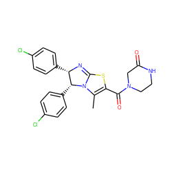 CC1=C(C(=O)N2CCNC(=O)C2)SC2=N[C@@H](c3ccc(Cl)cc3)[C@@H](c3ccc(Cl)cc3)N21 ZINC000095572411