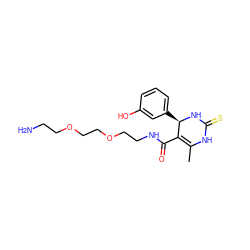 CC1=C(C(=O)NCCOCCOCCN)[C@@H](c2cccc(O)c2)NC(=S)N1 ZINC000028827190