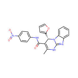 CC1=C(C(=O)Nc2ccc([N+](=O)[O-])cc2)[C@H](c2ccco2)n2c(nc3ccccc32)N1 ZINC000064755258