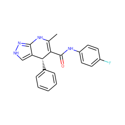 CC1=C(C(=O)Nc2ccc(F)cc2)[C@H](c2ccccc2)c2c[nH]nc2N1 ZINC000064448724