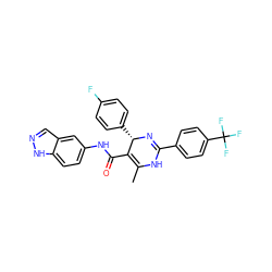 CC1=C(C(=O)Nc2ccc3[nH]ncc3c2)[C@H](c2ccc(F)cc2)N=C(c2ccc(C(F)(F)F)cc2)N1 ZINC000035802625