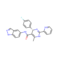 CC1=C(C(=O)Nc2ccc3[nH]ncc3c2)[C@H](c2ccc(F)cc2)N=C(c2ccccn2)N1 ZINC000100085522