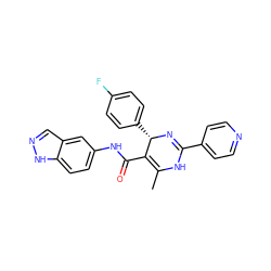 CC1=C(C(=O)Nc2ccc3[nH]ncc3c2)[C@H](c2ccc(F)cc2)N=C(c2ccncc2)N1 ZINC000100085548