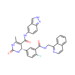 CC1=C(C(=O)Nc2ccc3n[nH]cc3c2)[C@H](c2ccc(F)c(C(=O)NCc3nccc4ccccc34)c2)NC(=O)N1 ZINC000584905724