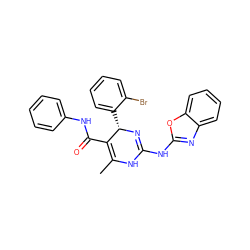 CC1=C(C(=O)Nc2ccccc2)[C@H](c2ccccc2Br)N=C(Nc2nc3ccccc3o2)N1 ZINC000139369077