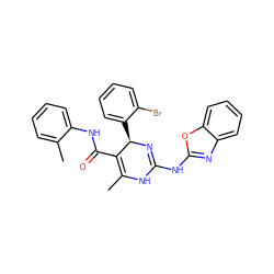 CC1=C(C(=O)Nc2ccccc2C)[C@@H](c2ccccc2Br)N=C(Nc2nc3ccccc3o2)N1 ZINC000139366137