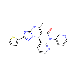 CC1=C(C(=O)Nc2cccnc2)[C@@H](c2cccnc2)n2nc(-c3cccs3)nc2N1 ZINC000013123687