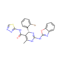 CC1=C(C(=O)Nc2nncs2)[C@H](c2ccccc2Br)N=C(Nc2nc3ccccc3o2)N1 ZINC000139368592