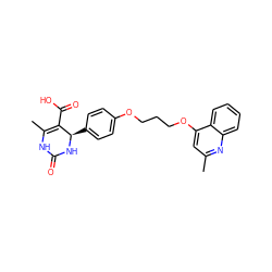 CC1=C(C(=O)O)[C@@H](c2ccc(OCCCOc3cc(C)nc4ccccc34)cc2)NC(=O)N1 ZINC000028706722