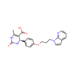 CC1=C(C(=O)O)[C@@H](c2ccc(OCCCn3ccc4cccnc43)cc2)NC(=O)N1 ZINC000028706687