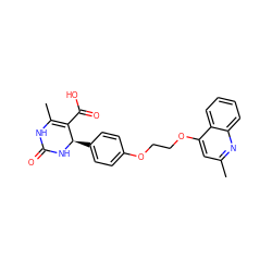 CC1=C(C(=O)O)[C@@H](c2ccc(OCCOc3cc(C)nc4ccccc34)cc2)NC(=O)N1 ZINC000028706712