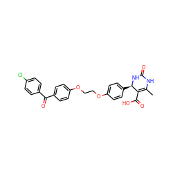 CC1=C(C(=O)O)[C@@H](c2ccc(OCCOc3ccc(C(=O)c4ccc(Cl)cc4)cc3)cc2)NC(=O)N1 ZINC000028706736