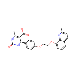 CC1=C(C(=O)O)[C@@H](c2ccc(OCCOc3cccc4ccc(C)nc34)cc2)NC(=O)N1 ZINC000028706674