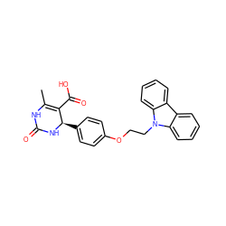 CC1=C(C(=O)O)[C@@H](c2ccc(OCCn3c4ccccc4c4ccccc43)cc2)NC(=O)N1 ZINC000028706620