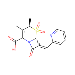 CC1=C(C(=O)O)N2C(=O)/C(=C/c3ccccn3)[C@H]2S(=O)(=O)[C@@H]1C ZINC000027980906