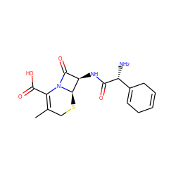 CC1=C(C(=O)O)N2C(=O)[C@@H](NC(=O)[C@H](N)C3=CCC=CC3)[C@H]2SC1 ZINC000003830515