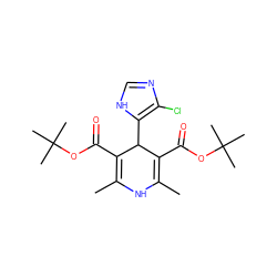 CC1=C(C(=O)OC(C)(C)C)C(c2[nH]cnc2Cl)C(C(=O)OC(C)(C)C)=C(C)N1 ZINC000103222111