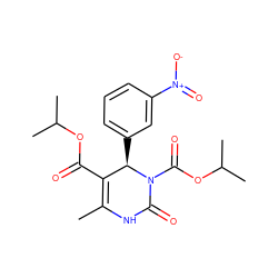 CC1=C(C(=O)OC(C)C)[C@@H](c2cccc([N+](=O)[O-])c2)N(C(=O)OC(C)C)C(=O)N1 ZINC000096272040