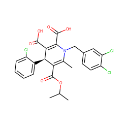 CC1=C(C(=O)OC(C)C)[C@@H](c2ccccc2Cl)C(C(=O)O)=C(C(=O)O)N1Cc1ccc(Cl)c(Cl)c1 ZINC000027075358