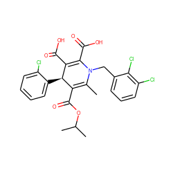 CC1=C(C(=O)OC(C)C)[C@@H](c2ccccc2Cl)C(C(=O)O)=C(C(=O)O)N1Cc1cccc(Cl)c1Cl ZINC000027078731